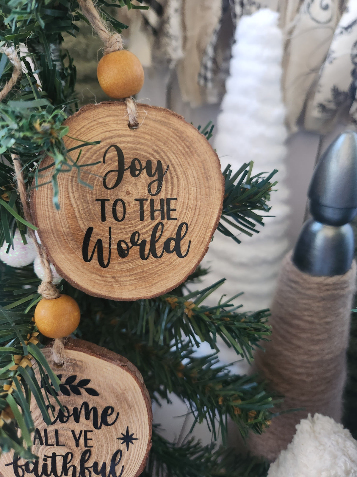 Religious Wood Slice Ornaments