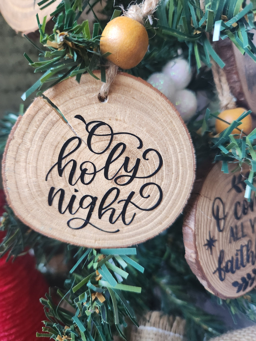 Religious Wood Slice Ornaments