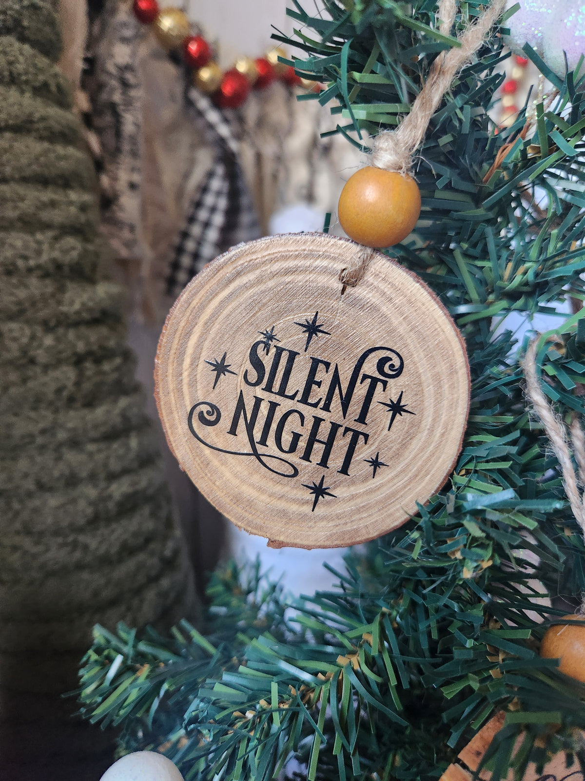 Religious Wood Slice Ornaments