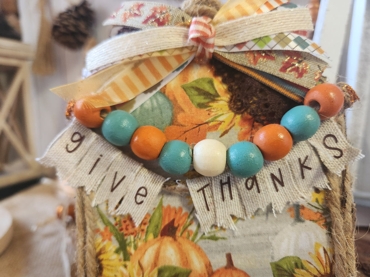 TIER TRAY FALL THANKSGIVING 4PK GIVE THANKS BANNER BUNDLE