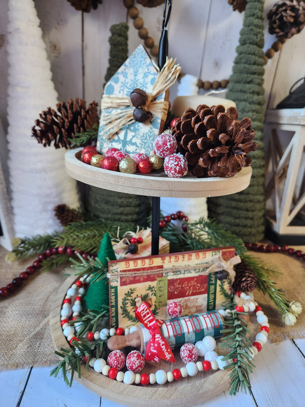TIER TRAY 3PK A VINTAGE CHRISTMAS BUNDLE