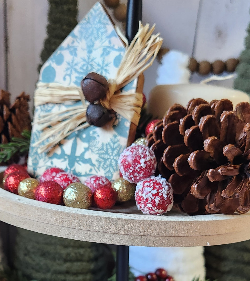 TIER TRAY 3PK A VINTAGE CHRISTMAS BUNDLE