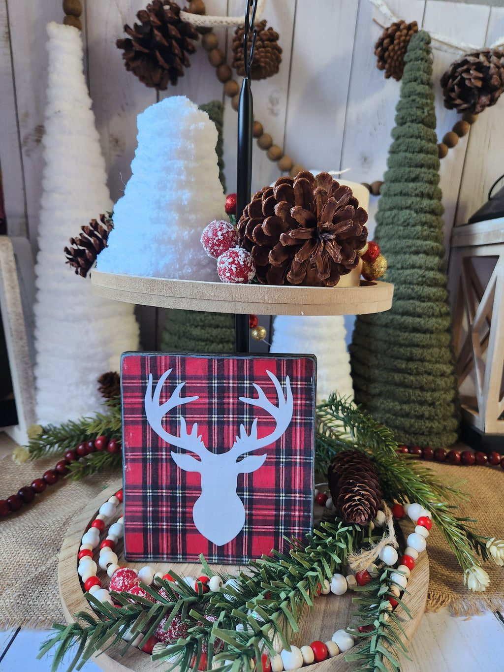 TIER TRAY 2PK BUNDLE DEER PLAID