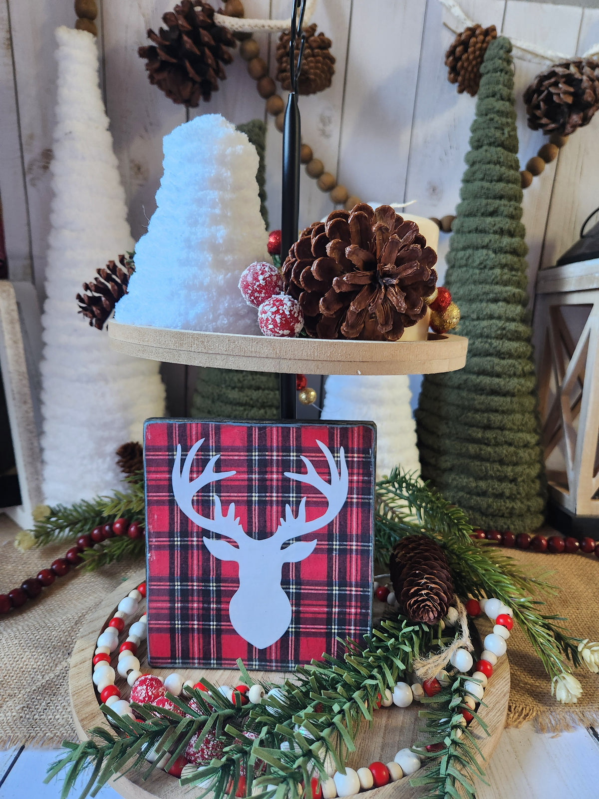 TIER TRAY 2PK BUNDLE DEER PLAID