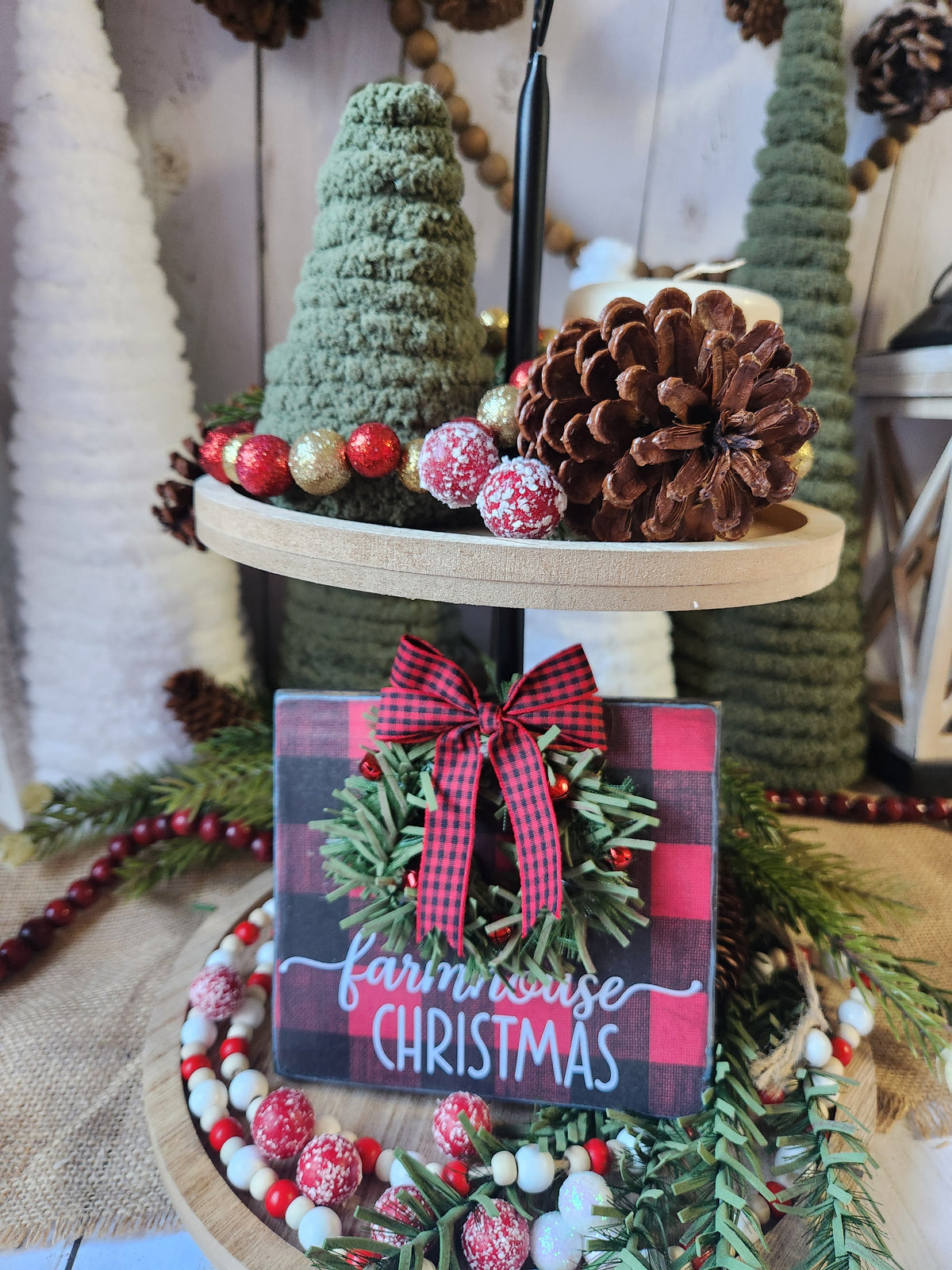 TIER TRAY 2PK BUNDLE FARMHOUSE RED