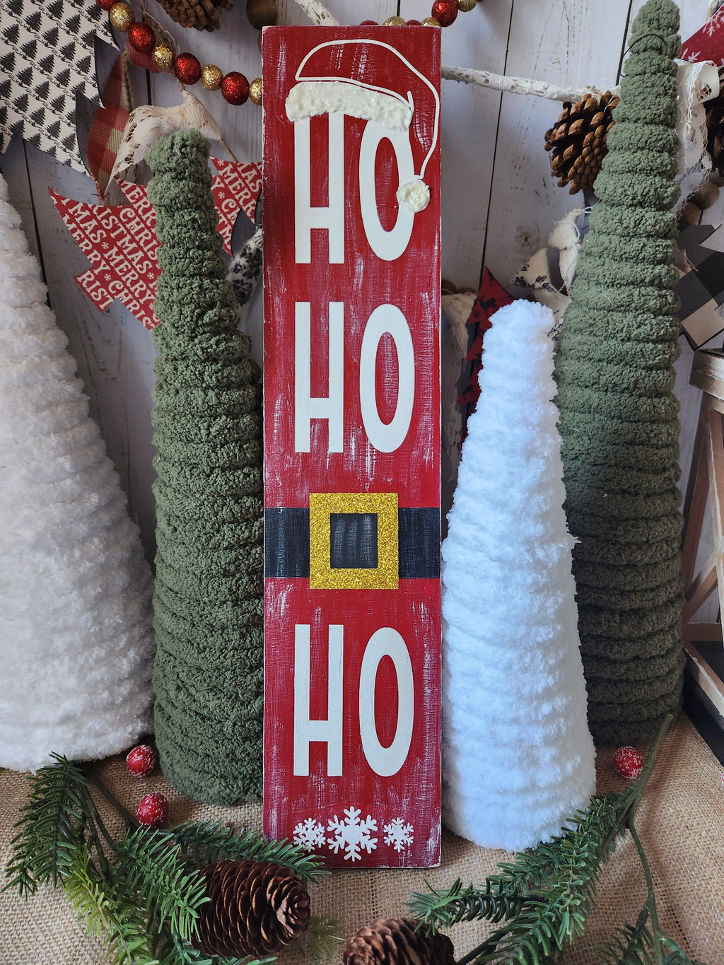 CHRISTMAS WOODEN SIGN_LEANER, HO HO HO