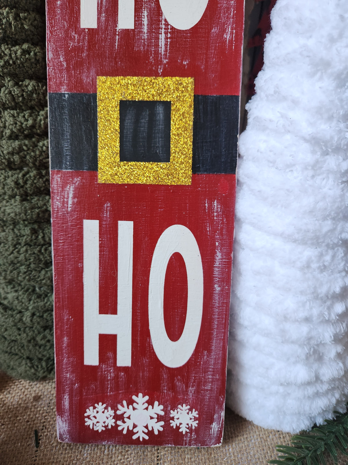 CHRISTMAS WOODEN SIGN_LEANER, HO HO HO