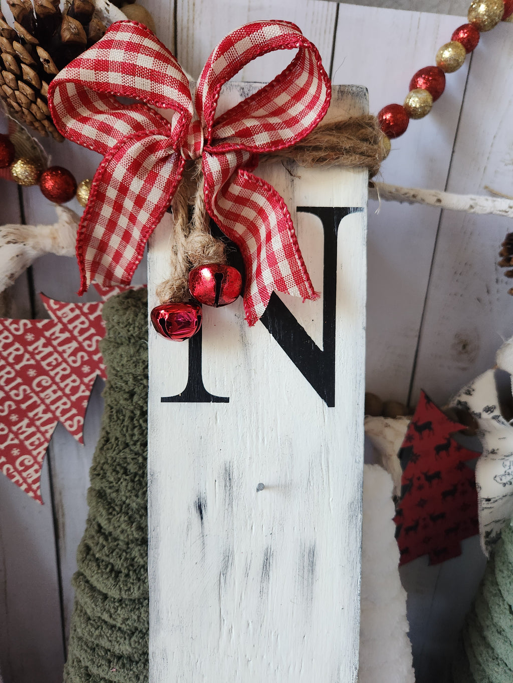 CHRISTMAS WOODEN SIGN_LEANER, NOEL (BLK R)