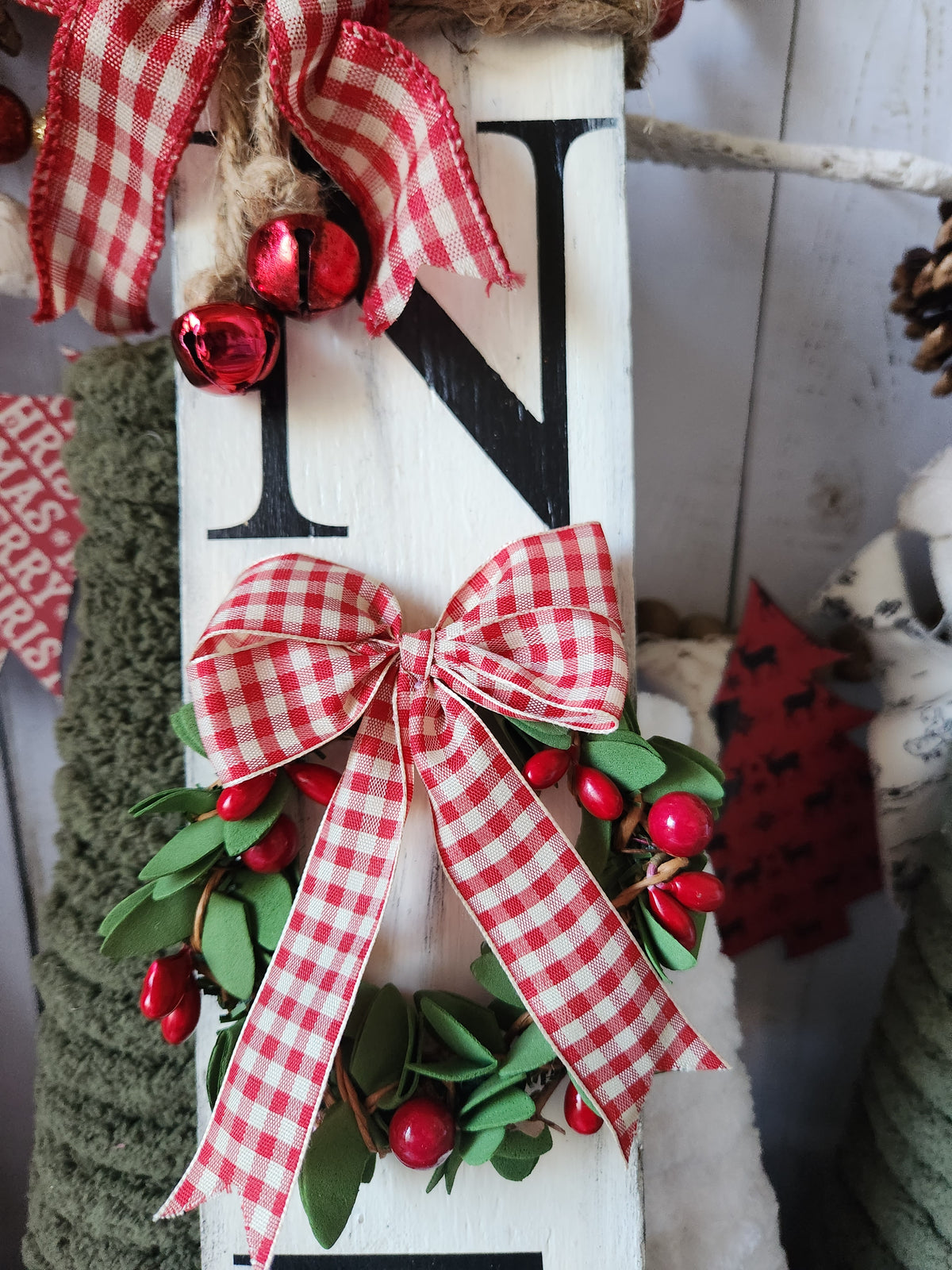 CHRISTMAS WOODEN SIGN_LEANER, NOEL (BLK R)