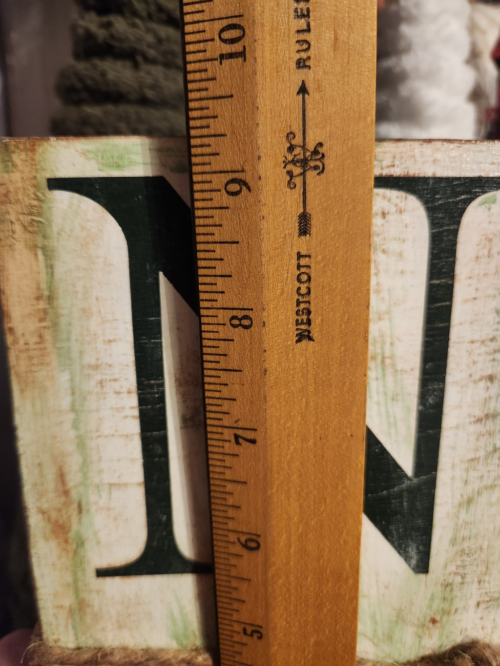 CHRISTMAS WOODEN SIGN_LEANER, NOEL (GRN)