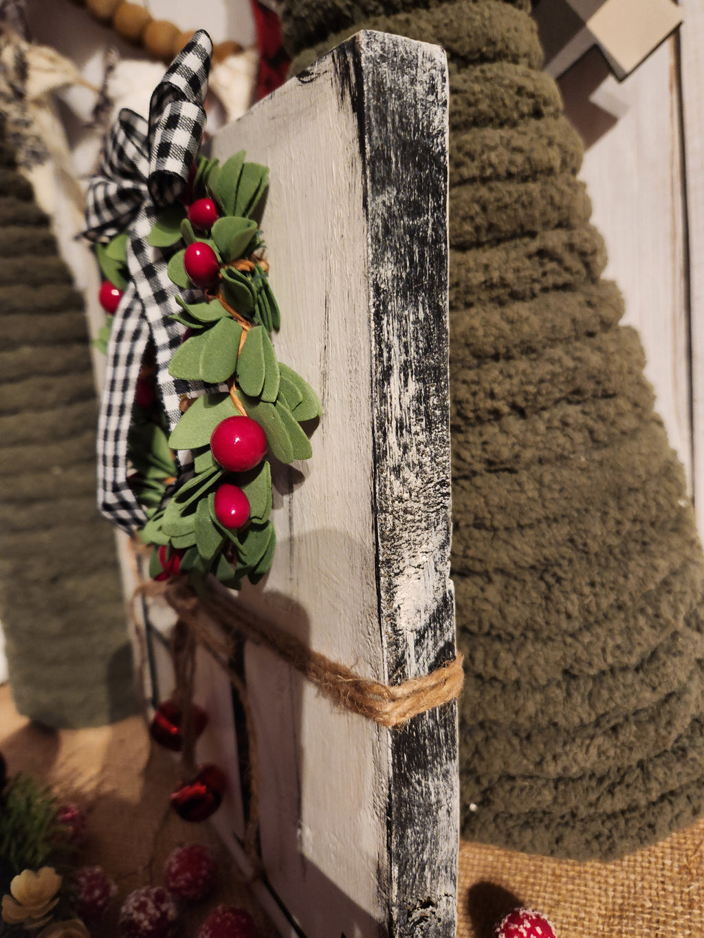 CHRISTMAS WOODEN SIGN_LEANER, NOEL (BLK)