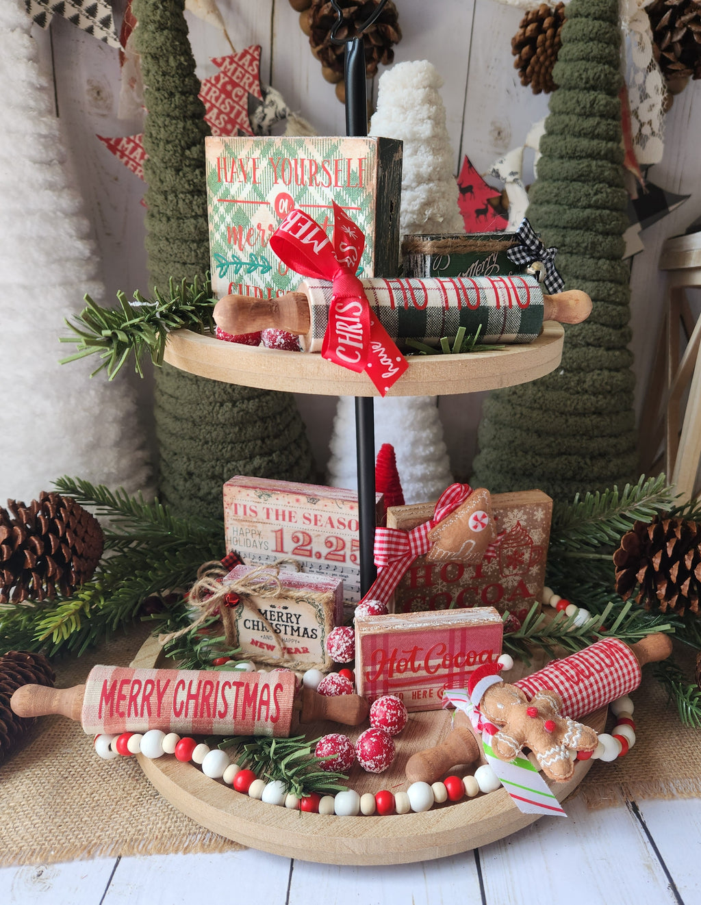 TIER TRAY CHRISTMAS 3PK BUNDLE - MERRY CHRISTMAS GREETINGS