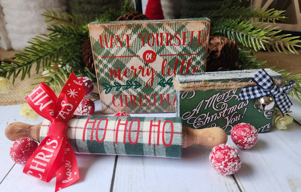 TIER TRAY CHRISTMAS 3PK BUNDLE - MERRY CHRISTMAS (GRN)